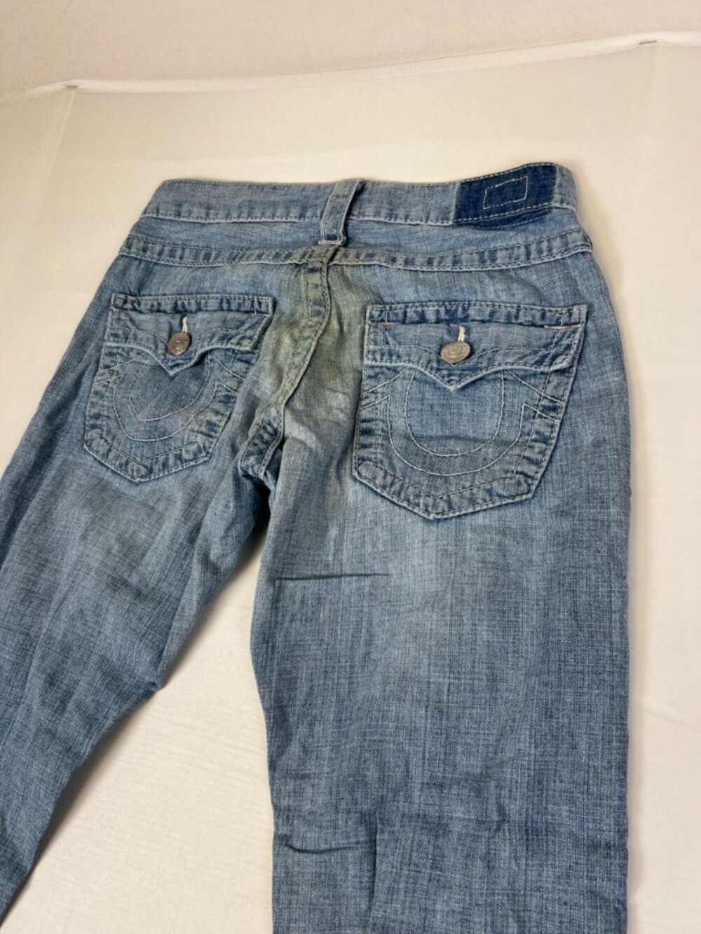 Vtg True Religion Women's Jeans Size 24 Blue Denim Flap Pocket Stitching Casual - Picture 5 of 12